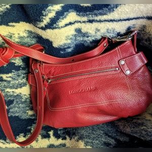 vintage Longchamp cherry red leather nwot crossbody purse